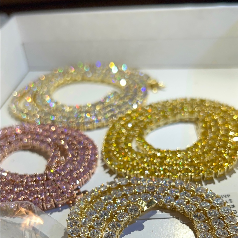 14K gold plated VVS lab made diamonds tennis chains